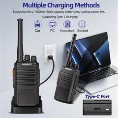 2 Pack Set Long Range Walkie Talkie Mile Two Way Radio Charge Waterproof Best
