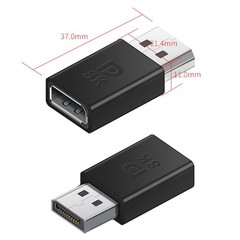 2 PCS DisplayPort Female To Male Adapter 8K DP 1.4 32.4Gbps Extender For PC