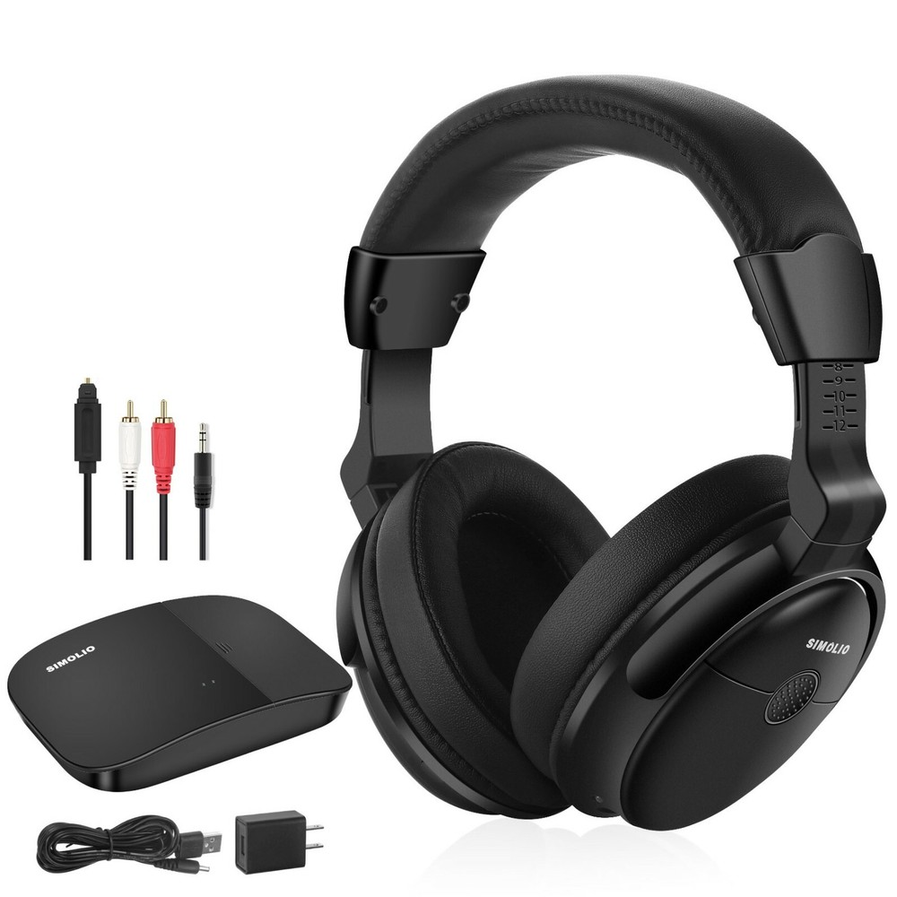 SIMOLIO TV Wireless Headphones With transmitter for Seniors, 825D PRO New