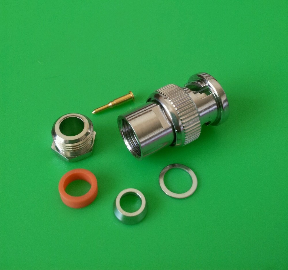 (2 PACKS) BNC Male 6-PC Solder Type Connector RG58 RG142 LMR195- USA Seller