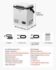 VEVOR 12 Volt Refrigerator Portable Car Fridge Electric Freezer 12.68 QT/ 12L