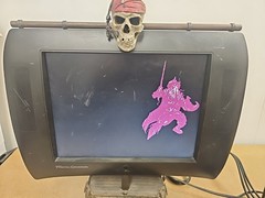 Vintage 2000s Disney Pirates Of The Caribbean Black Pearl LCD TV And Dvd Player