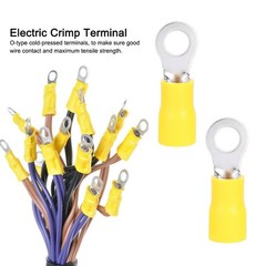 YELLOW Guage 12-10 Wire Ring Terminals Electrical Vinyl Connectors Assortment