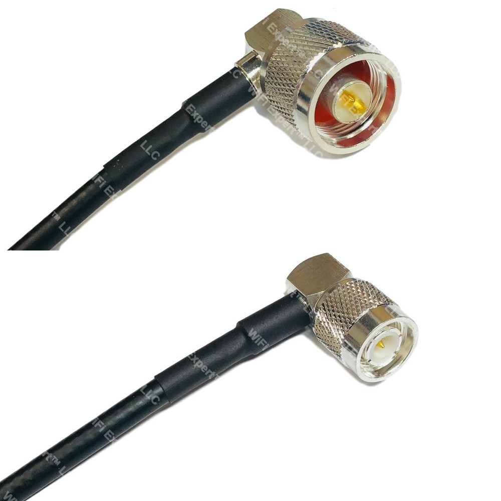 LMR195 Silver N MALE ANGLE to TNC Male Angle Coax RF Cable USA Lot