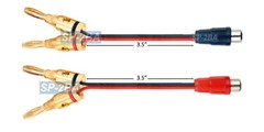 Premium Banana Plug To RCA Phono Speaker Wire Adapter Cables