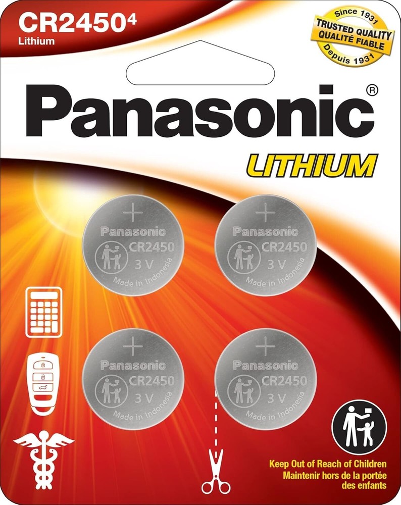 4 x Fresh New Panasonic CR2450 CR 2450 3v LITHIUM Coin Cell Battery Exp. 2031