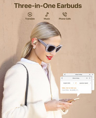 AI Translation Earbuds Real Time Translator for 144 Languages, iOS Android