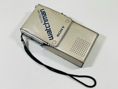 Vintage 1983 Sony Watchman FD-30A, Mini Portable TV, FM Stereo, AM, Works, Japan