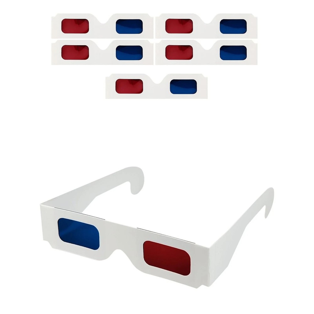 3D Paper Glasses for Movies and TV – Blue Red Anaglyph Cardboard Glasses