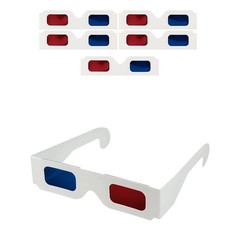 3D Paper Glasses for Movies and TV – Blue Red Anaglyph Cardboard Glasses
