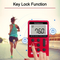 Retekess V112 Portable Pocket FM/AM Radio Mini Size Digital Rechargeable Walking