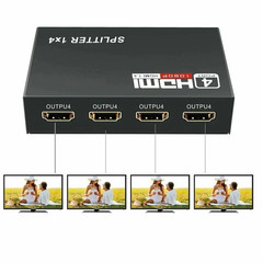 HD 4K 4 Port HDMI Splitter 1×4 Repeater Amplifier 1080P 3D Hub 1 In 4 Out