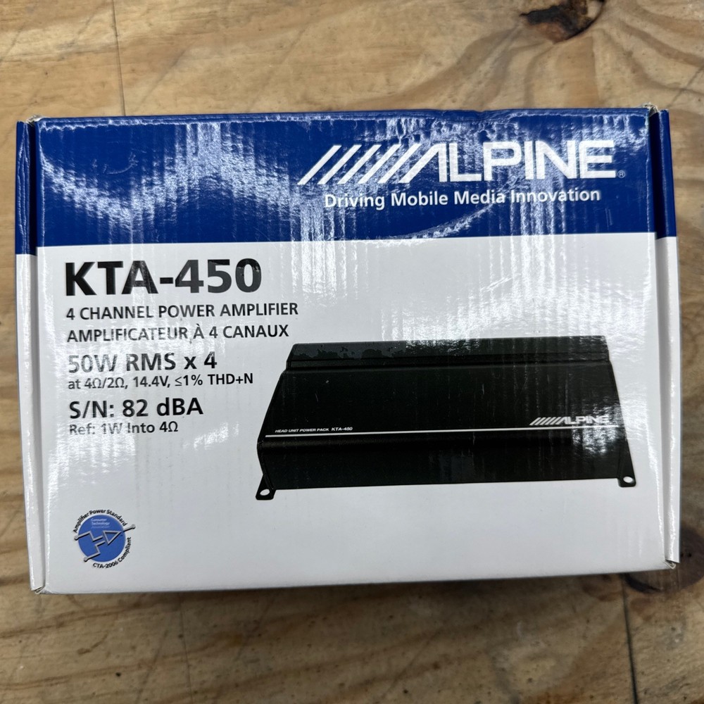 Alpine KTA-450 4-Channel 400W Amp Power Pack Class D Amplifier New Compact