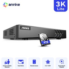 ANNKE 16CH 8CH 3K 5MP Lite H.265+ DVR CCTV Security Video Recorder AI Detection