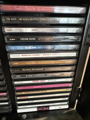 Hand Painted Hunt Scene CD Cabinet + 32 CDs (Mariah Carey, Santana,George Jones