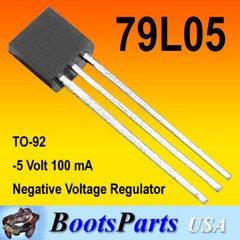 (20) 79L05 (-5 Volts @ 100 mA TO-92 Voltage Regulator ** USA SELLER **
