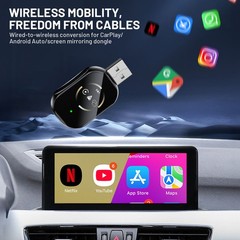 2026 Carplay Adapter Wired to Wireless CarPlay Android Auto Mirror Link 4-IN-1