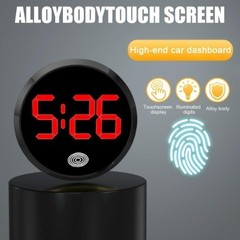 Digital Clock, Stick On Luminous Small Vehicle Electronic Wat Color: Black/Red