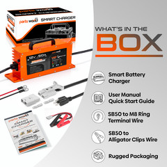 LithiumLogic™ 12V 50A LiFePO4 Charger with SB50 Anderson Plug & Accessory Wires