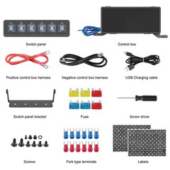 Wireless 6Gang Switch Panel LED Light Bar Circuit Control Box Car RV Boat Marine