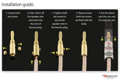Nakamichi Excel Series 24k Gold Plated Banana Plug 12 AWG – 18 AWG Gauge Size 4m