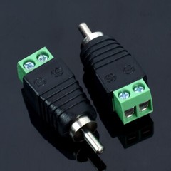 5 Pack Male RCA Socket Plug to Bare Wire 2 Pin Screw Down Terminal Adapter Jack