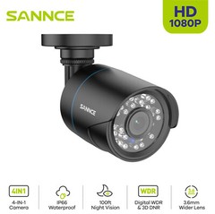 Sannce 1080P 4in1 Wired Home CCTV Security Camera Outdoor Waterproof Night Visio