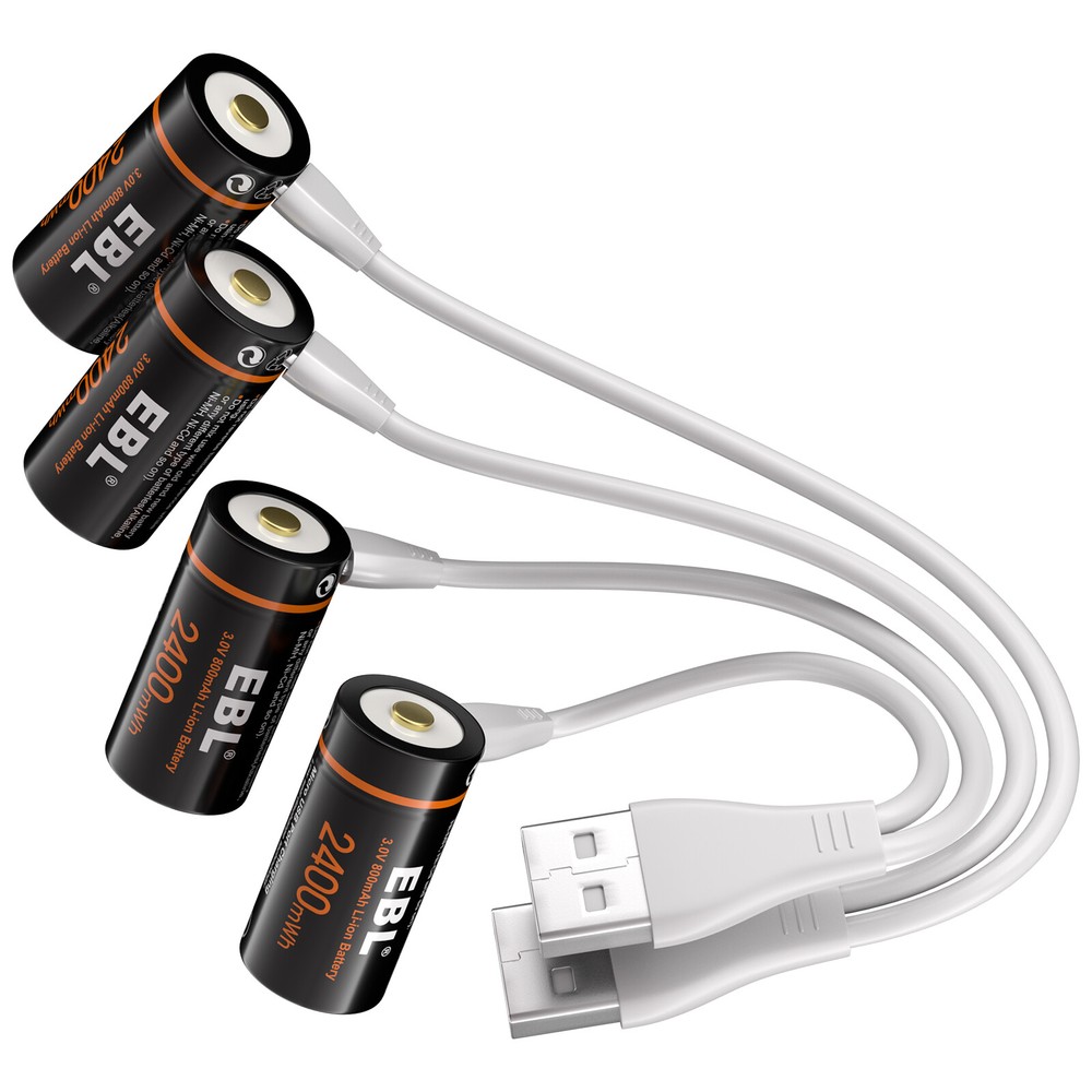 EBL 16340 CR123A USB Rechargeable Li-ion Battery 3.0V For Arlo Camera Lot