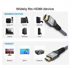 2.1 48Gbps 8K HDMI Cable HDMI High Speed Braided UHD HDTV 3D Dolby HDCP eARC HDR