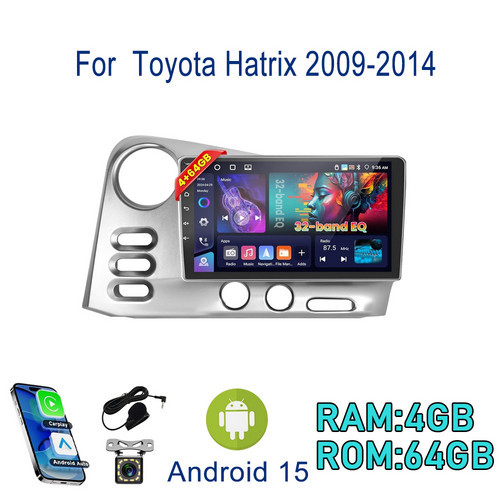 For 2003-2004 Toyota Matrix Car 4+64GB Navi GPS Carplay Android 13 Radio Stereo