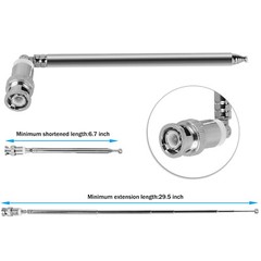2x 7-Section Telescopic BNC Antenna Replacement for Radio Scanner AM/FM/UHF/VHF