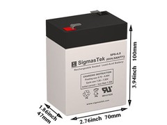 6 Volt 4.5 Amp Hour Battery Replacement for Mighty Max ML4-6 by SigmasTek