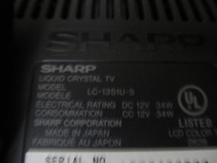 Sharp AQUOS LIQUID CRYSTAL TV  LC-13S1U-S Retro Gaming 13″ 4:3 Ratio W/ Power