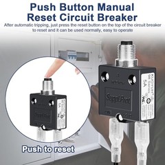 Push Button Circuit Breaker 5 Amp, Fuse Tester, Auto Trip, Manual Reset 32V, 5A