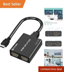 Plug and Play 4K HDMI Splitter 1 in 2 Out – Effortless Dual Screen Experience