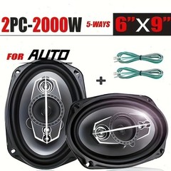 6X9 In 800-1000W 5-Way Car HiFi Coaxial Speaker Car Door Stereo Speakers Pair