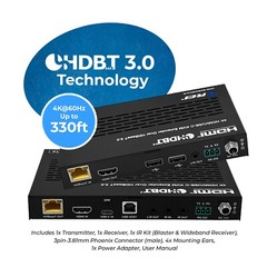 OREI 4K HDMI/USB-C HDBaseT 3.0 Extender Over CAT6/7 With KVM (UHD-EXB330CU-K)