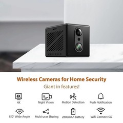 2026 5G Mini HD Security Camera – 100 Days Battery, Night Vision, Motion Detecti