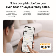 New Noise Monitor Device for Airbnb, Decibel Meter App Control Sound Level Meter