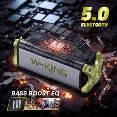 W-KING Bluetooth Speaker, 90W Max Portable Outdoor Speaker Loud-Green