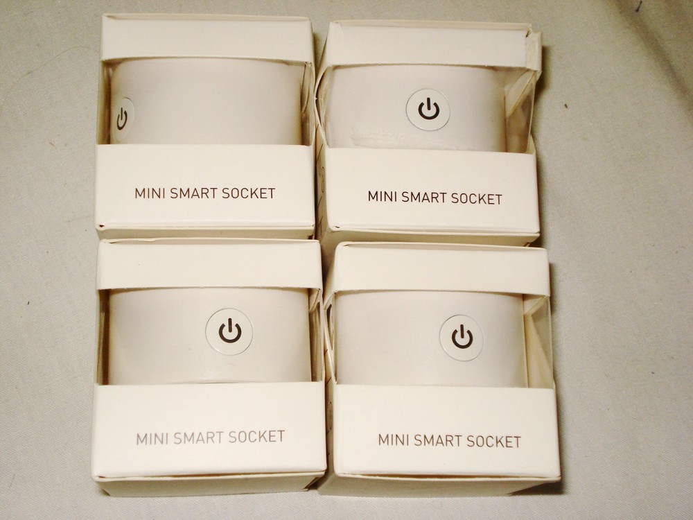 Mini Smart Socket Wall Plug Wireless Control Alexa Lot of 4 White Rohs