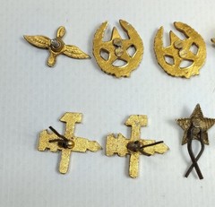Vintage Lot 8 pcs Collectible Soviet Aluminum Small Badges-Emblems for Clothing