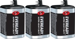3 Eveready 1209 Zinc-Carbon Super Heavy Duty Lantern 6 Volts Batteries
