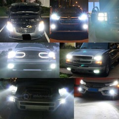 Pair 4-Sides H11 LED Headlight High or Low Beam Bulbs 1800W 216000LM 6000K White