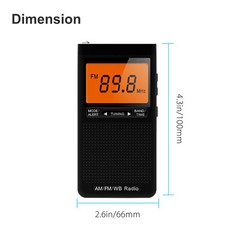 Pocket AM FM Radio Auto-Search NOAA Emergency Receiver Battery Operated Portable