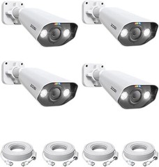 ZOSI 8MP 4K PoE IP Add-on Cameras Weatherproof Night Vision with Ethernet Cables