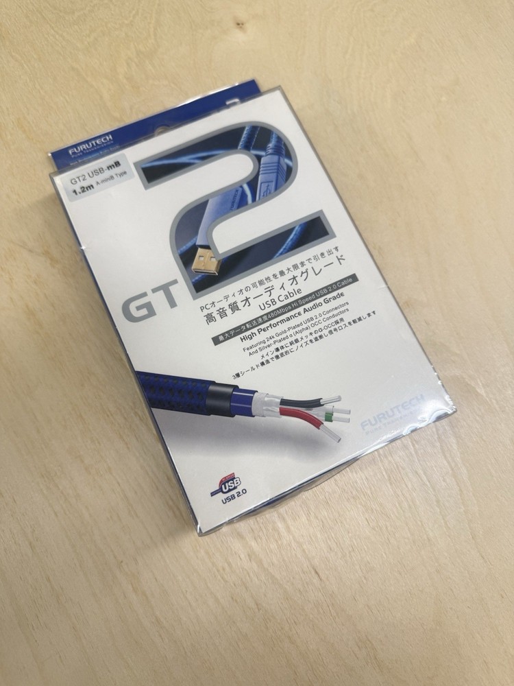 Furutech GT2 Audiophile USB Cable Type A-mini B 1.2M Alpha OCC 24 AWG Copper