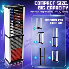 VIDEO GAME STORAGE TOWER ORGANIZER FOR PS5 PS4 PS3 NINTENDO SWITCH XBOX 36 DISCS