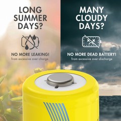 Tenergy Solla NiMH AA 1000mAh 1300mAh Rechargeable Batteries Solar Garden Lights