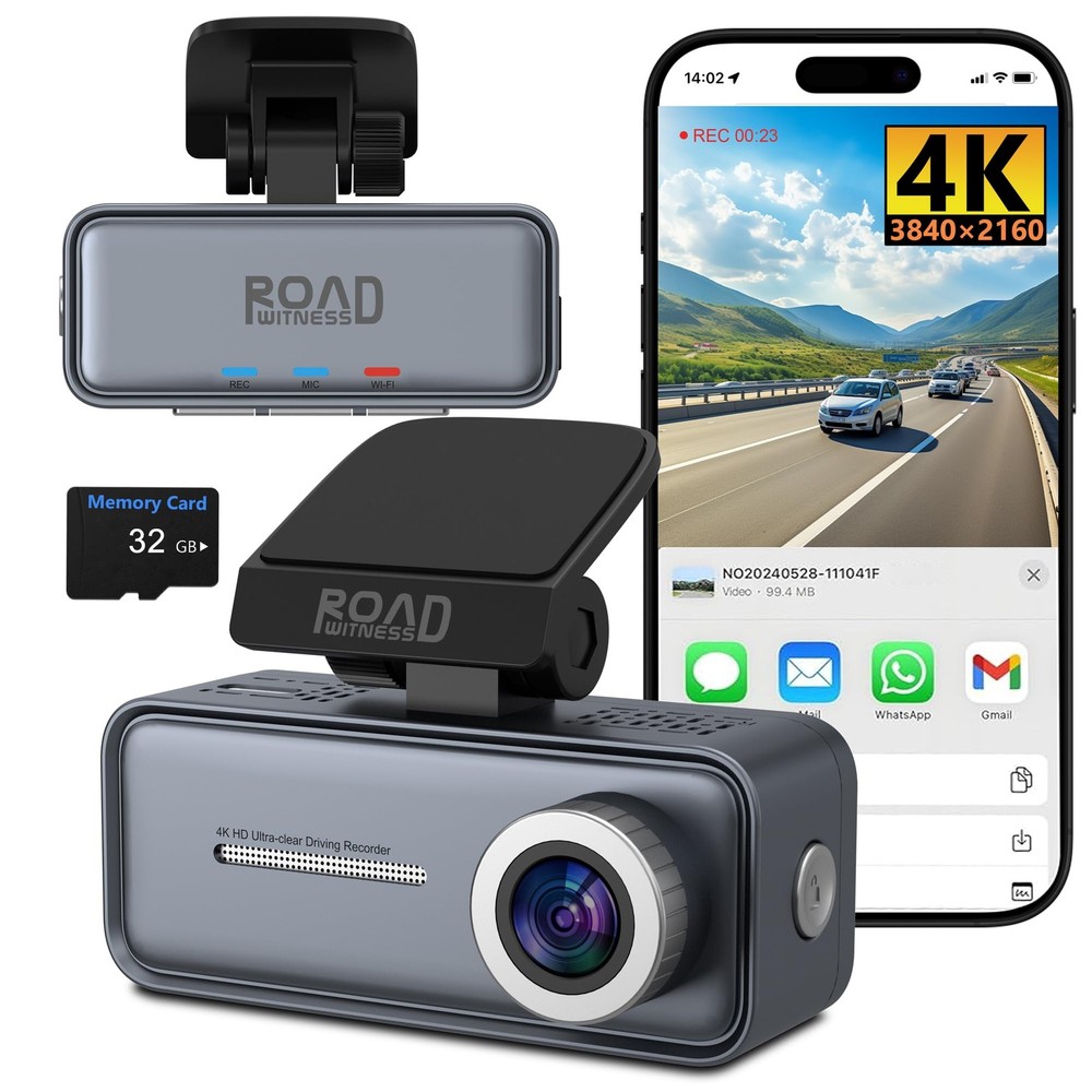 4K Mini Dash Cam Front，Front Dash Camera for Cars，WiFi Car Camera with Voice …